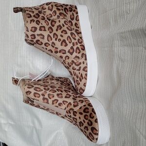Serra Leopard Print Wedge Sneakers